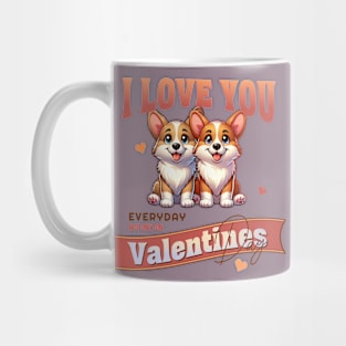 Valentines Love with Corgi's Mug